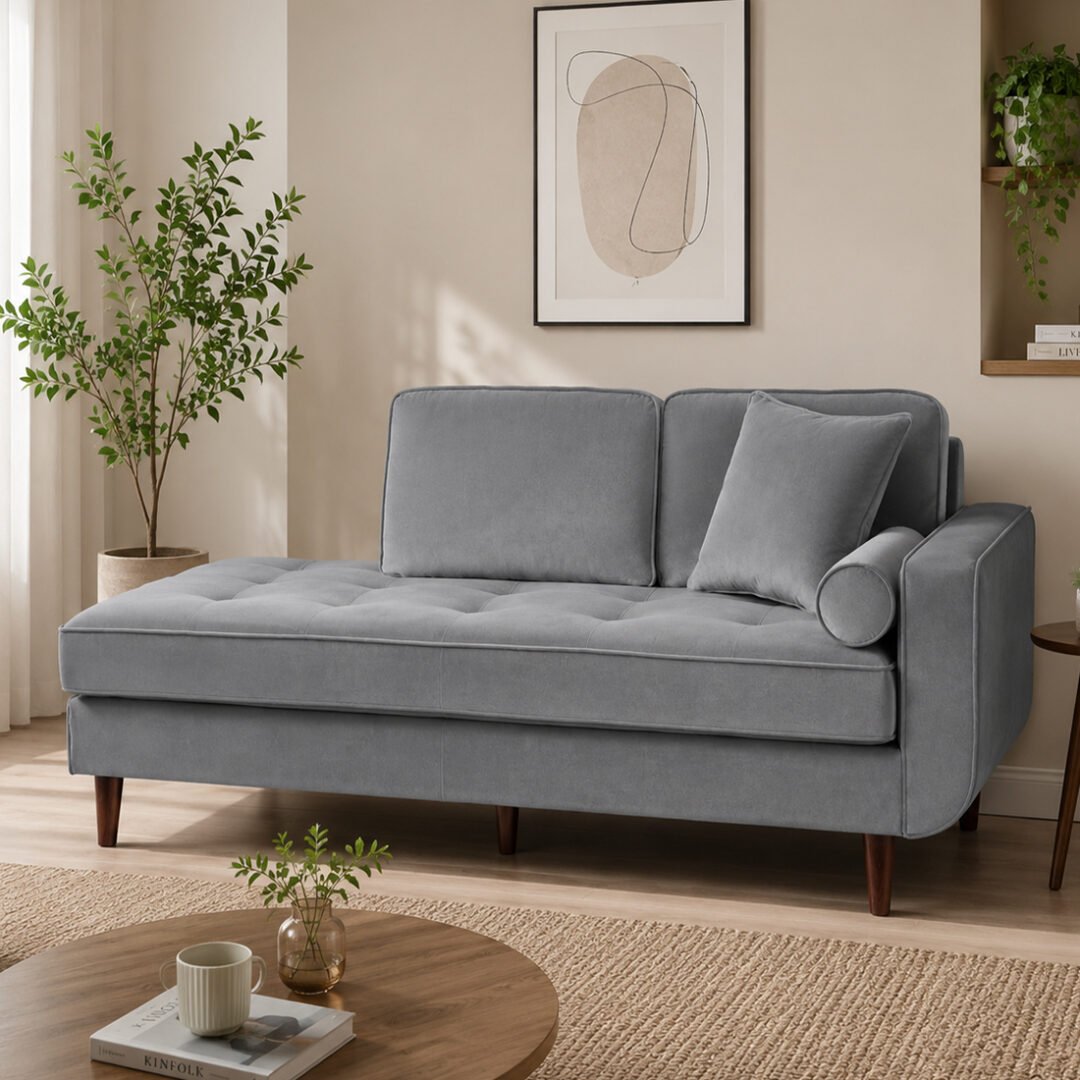 Home Lifestylez Mydril Velvet Chaise Lounger